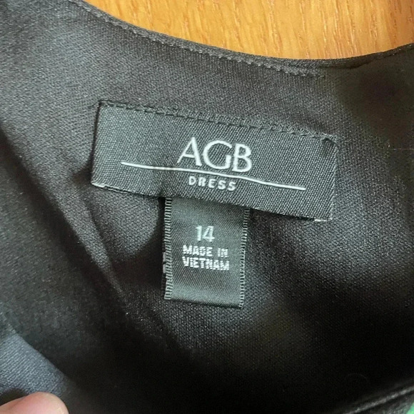 AGB dress floral black/pink/purple/green knee length size 14 - Picture 5 of 6